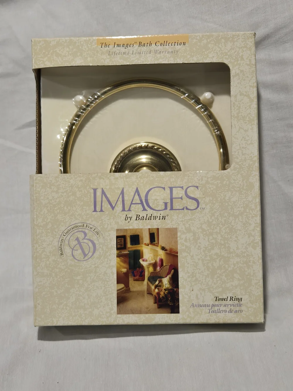 Baldwin Mystic Towel Ring Brass DIY Bathroom Remodel Upgrade Vintage New In Box
